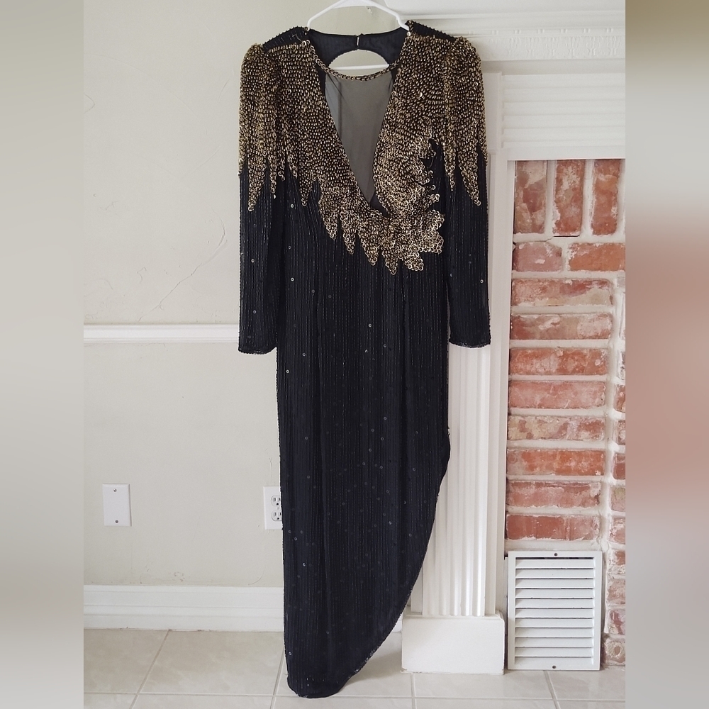 Niteline | Silk Beaded Asemetrical Formal Gown